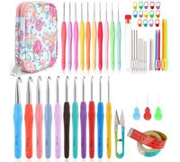 Vodiye Crochet Hooks, Ergonomic Crochet Hooks Set, Comfortable Crochet Hooks and Crochet Needle Accessories Professional Crochet Needles Kit for Beginners and Experienced Crochet Hook Lovers