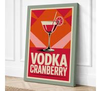 Vodka Cranberry Poster Retro Canvas Wall Art Print 18x12 Inch | Ready to Hang, Gallery Wrapped, Fade-Resistant Inks, Securely Packaged, UK Made