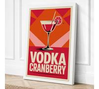 Vodka Cranberry Poster Retro Canvas Wall Art Print 18x12 Inch | Ready to Hang, Gallery Wrapped, Fade-Resistant Inks, Securely Packaged, UK Made