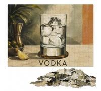Vodka Drink with Ice Cubes Wooden Jigsaw Puzzle, Adults, 1000 Pieces