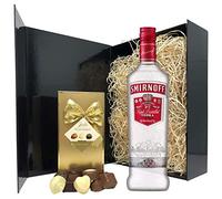 Vodka Gift Set - Smirnoff Vodka and Chocolates Gift Hamper Box - Birthday, Christmas Vodka Gifts for Women and Men