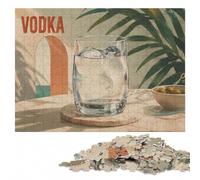 Vodka Glass with Ice Cubes Classic Wooden Jigsaw, Adults, 1000 Pieces | Jigsaw Puzzle - shared puzzle challenge with tabletop activity for adults.
