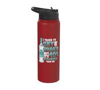 Vodka is 40% Stronger Than Me Funny Alcohol Stainless Steel Insulated Water Bottle