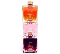 Vodka Stackable Gift Set - Sour Cherry, Toffee, Pink Vodka Tower - 50ml each Glass Bottles - Made By IL GUSTO | Pack of 3