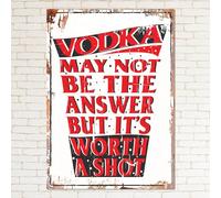 VODKA WORTH SHOT Retro Metal Sign Man Cave Bar Pub Plaque Party Vintage Gift