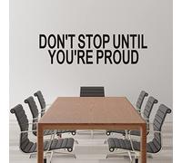 VODOE Don't Stop Until You're Proud Wall Stickers Motivational Office Gym Wall Decals Inspirational Quotes School Classroom Wall Art Decals Vinyl Sports Exercise Positive Garage Wall Decor 25"X7"