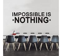 VODOE Impossible is Nothing Wall Stickers Motivational Gym Office Bedroom Wall Decals Inspirational Quotes School Classroom Wall Art Decals Vinyl Sports Positive Exercise Garage Wall Decor 25"X7"