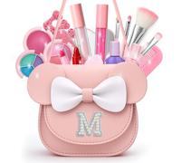 Vodolo Non Toxic Makeup for Little Girls,Safe Kids Real Makeup Sets for Girls Age 3-8 with Initial M Bag,Play Make Up Kit for Girl Easter Baskets Christmas Birthday Gift Ideas