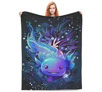 VODRM Axolotl Blanket Lovely Axolotls Gifts for Kids Adults Soft Warm Lightweight Cozy Cute Animal Dark Throw Blankets for Bed Living Room Sofa Couch Birthday Decor 50x60in