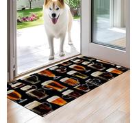 VODRM Beer Glasses Indoor Door Mat,Fun Black Floor Doormat,17x29.5in,Non Woven Non Slip Rubber Backing Bar Rug for Porch Insider,Bedroom,Kitchen,Doormats Gifts,Rv Camper Decor