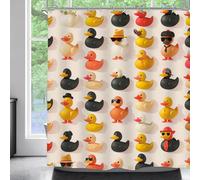 VODRM Colorful Rubber Duck Shower Curtain- 72x72 Inch Cute Bathroom Decor with 12 Hooks - Fun and Playful Waterproof Curtains - Modern Home Rustic Decoration Gifts for Adult,72x72in