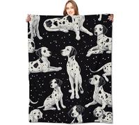 VODRM Dalmatian Blanket Cute Dog Throw Blankets with Black and White Puppy,Birthday Gifts for Kids Adult & Pet Lovers,Lightweight Soft Fleece,for Sofa Couch Bed Room Decor 50x60in