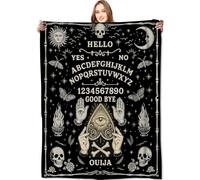 VODRM Ouija Board Blanket Halloween Holiday Decor Gothic Spirit Witch Throw Gifts for Kids Adults Lightweight Soft Fleece Sun Moon Skeleton Skull Witchy Blankets for Horror Spooky Decoration 40x50in