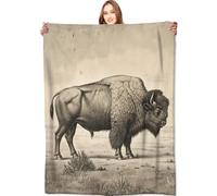 VODRM Prairie Bison Flannel Blanket,Soft Throw 50x60 in