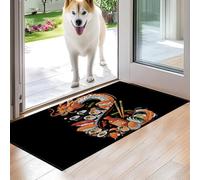 VODRM Sushi Dragon Indoor Door Mat,Japanese Food Floor Doormat on Black Background,17x29.5in,Non Woven Non Slip Rubber Backing Rug for Porch Insider,Bedroom,Kitchen,Doormats Gifts,Rv Camper Decor