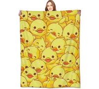 VODRM Yellow Duck Blanket Cute Cartoon Duckling Faces Throw Blankets,Birthday Gifts for Girls Boys Women & Animal Lovers,Lightweight Soft Fleece,for Sofa Couch Bed Room Modern Decor 50x60in