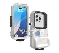 VOEAIN Waterproof Diving Case for iPhone 16 Pro Max/16 Plus, 131FT/40M Underwater Waterproof Photography Housing for Surfing Snorkeling Floating (M2) White