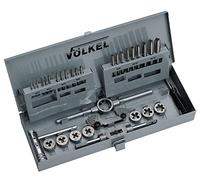 Völkel Hand Tap & Die Set, 31 pcs | M3 - M12 | Includes Thread Taps, Dies, Tap Wrench, Die Holder & Tool Holder in Metal Case | Professional Thread Cutting Set