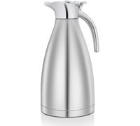 Voency 2L Thermal Flask, Stainless Steel Thermal Carafe Jugs with Plastic Lid, Vacuum Jug Insulation Pot with Handle, Double-Wall Vacuum Insulated Pot, Heat & Cold Retention for Water, Coffee, Tea