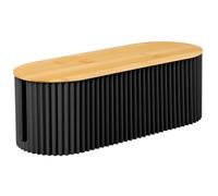 Voency Cable tidy box,Cables management box with Bamboo Lid Cables Organised Box for Storage Organising Management Desk TV Computer USB Hub Strips Cords Cables Organised Box Black