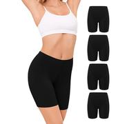 VOENXE Cotton Cycling Short Women,Anti Chafing Short for Under Dress Womens | 4 Pack Ladies Boxer Underwear,Chub Rub Bike Shorts Knicker,Cycle Undershort,Breathable Bicycle Soft Pants,Legging Under Skirt