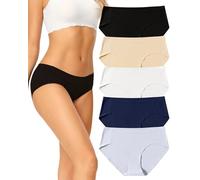 Voenxe Seamless Knickers for Women,No Vpl Ladies Underwear Hipster,Breathable Womens Briefs Multipack,No Show Pants Microfibre,Comfortable Bikini Panties,Invisible Undies Stretch Underpants 5 Pack