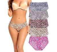 VOENXE Seamless Underwear Womens Hipster, No Vpl Knickers for Women,Ladies Briefs Multipack Breathable,No Show Pants Microfibre,Comfortable Bikini Panties,Invisible Undies Stretch Underpants 5 Pack