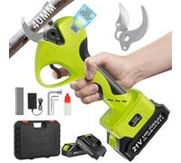 VOERJIA Electric Pruning Shears, Cordless Secateurs with 2×2000mAh Batteries, Max 40mm Cutting Diameter, Brushless Motor Electric Scissors, 2 SK5 Blades Garden Pruners for Tree Branches and Shrubs
