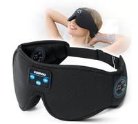 Voerou 3D Sleep Mask with Bluetooth Headphones, Adjustable Wireless Sleeping Headphones Eye Mask with Ultra-Thin Stereo Speakers for Sleeping for Women Men, Perfect for Sleep Naps Travel Meditation