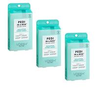 VOESH Pedi in a Box 4 Step Eucalyptus Energy Boost - 3 Pack, Pedicure Set, At-Home Pedicure, Spa Pedicure, Foot Soak, Foot Scrub, Pedicure Foot Spa