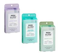 VOESH Pedi in a Box 4 Step Herb Trio - 3 Pack of Lavender Relieve, Eucalyptus Energy Boost & Herb Seed Oil Pedis, Spa Pedicure Kit, At-Home Pedicure
