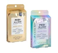 VOESH Pedi in a Box Glimmer - Assorted Duo, 2 Pack, Golden Vanilla Scent, Unicorn Peach Scent, Pedicure, Foot Care, At Home Spa, DIY Pedi, At Home Pedicure, Pedicure Products, Pedi In A Box, Vegan