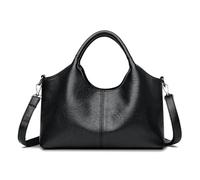 VOESLD Women's Media PU Leather Shoulder Bag with Handle, black, Einheitsgröße, From casual to elegant-chic