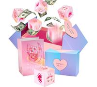 Voeveca Surprise Box Gift Box for Money, Folding Bouncing Gift Boxes, Best Wish Surprise Gift Heart Box Explosion for Birthday, Anniversary, Valentine‘s Day, Mother’s Day (Pink, 20)