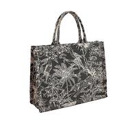 VOFDRWQA Tote bag luxury Women cotton linen shoulder Crossbody handbag large capacity Portable Travel Beach Holiday Shoping tote bag, B-black