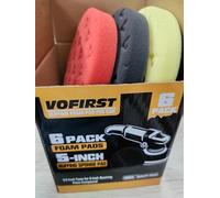 VOFirst 7.5 Inch Buffing Polishing Pads, 8Pcs Buffing Pads, Car Compound Buffing Sponge Pads and Woolen Pads Cutting Polishing Pad Kit for Car Buffer Polisher Compounding, Polishing & Waxing