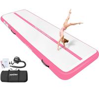 VOFiTNY Gymnastics Air Tumble Track Tumbling Track, Inflatable Gymnastics Training Mat with Electric Pump, Tumble Track for Home and Gym Use, Pink 3mx1mx0.1m