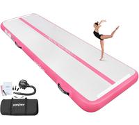 VOFiTNY All Purpose Gymnastics Mat 10’x3.3’x4’’ Sturdy Inflatable Tumbling Track Cheer Mat for Home/Gym Pink