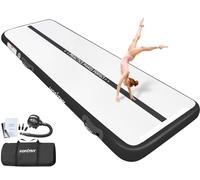 VOFiTNY Gymnastics Air Tumble Track Tumbling Track, Inflatable Gymnastics Training Mat with Electric Pump, Tumble Track for Home and Gym Use, Black 3mx1mx0.1m