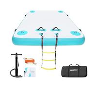 VOFiTNY Inflatable Floating Dock, Air Platform Multi-Person Swim Water Mat with Rope Ladder, None-Slip Surface for Pool Lake Beach