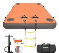 VOFiTNY Inflatable Floating Dock Swim Air Platform Island Raft Mat for Lake Beach Ocean with Rope Ladder, Non-Slip Surface (8ft x 6ft x 6in, Gray)