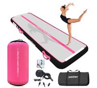 VOFiTNY Inflatable Gymnastics Mat with Tumbling Barrel, 13' Tumble Track Mats for Gymnastics, 3.3'L x 2'D Air Roller Gymnastics Barrel Tumbling Track for Home&Gym, with 600W Electric Air Pump
