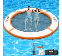 VOFiTNY Inflatable Water Hammock, Heavy Duty River Floats Lake Raft for Adults, Round Floating Ring Lounger Float Island Platform Pad Mat for Lake Pool Beach Ocean