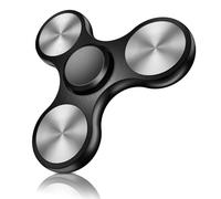 Vofolen Fidget Spinner Fidget Toys for Kids Adults Stress Relief Anti-Anxiety Metal Hand Toy Fast Bearing 4-10 Minutes Spins Tri Finger Gyro Sensory Toys EDC ADHD Focus Hand Spinner Toy Black