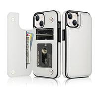 Vofolen for iPhone 15 Case Slim Flip Folio Soft PU Leather iPhone 15 Wallet Case for Women and Men with Card Holder Slots Magnetic Closure Pocket Protective Cover for iPhone 15 Phone Case 6.1",White