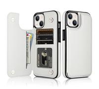 Vofolen for iPhone 15 Plus Case Soft PU Leather Wallet Case with Credit Card Holder Slim Folio Flip Magnetic Closure Pocket Protective Cover for iPhone 15 Plus Phone Cases,White