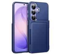 Vofolen for Samsung S26 Case with Card Holder Military Grade Shockproof Heavy Duty Protective Phone Cover Hard PC Back RFID Blocking Card Slot Wallet Cases for Samsung Galaxy S26 Phone Case-Navy