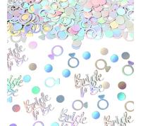 Vofrise 230PC Wedding Confetti Bridal Shower Decorations Bride To Be Ring Confetti Scatters Suitable for Iridescent Themed Bachelorette Engagement Hen Party Decor