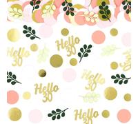 Vofrise 300PC 30TH Birthday Confetti for Table Pink and Sage Green Happy 30TH Birthday Decorations for Her Dots Hello 30 Confetti Scatters Thirty Party Decor Supplies