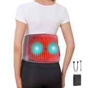 Vofuoti Cordless Heat Pad for Back Pain Relief with 6000 mAh Battery,Electric Heating Pad with 3 Heat and Vibration Settings for Lower Back Waist Abdomen Cramps Period,Gift for Men&Women